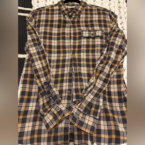 Women’s Flannel Plaid Shirt - Blue and Yellow